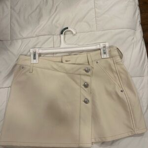 We The Free Cream Asymmetrical Button-Front Skirt